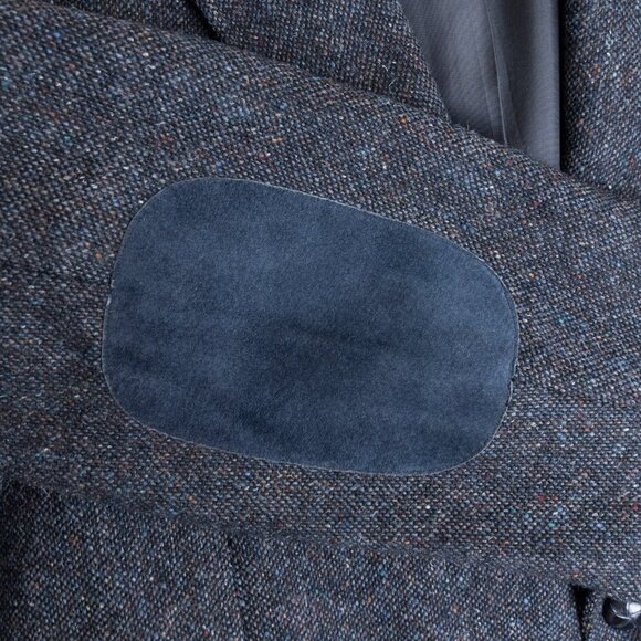 Vintage Tweed Sport Coat Wool Blazer Jacket Elbow Patches England 48 L Moores - Picture 12 of 16